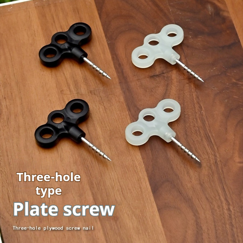 Deck Screw Stainless - 3穴デッキスクリューテントネイル、屋外キャンプ用キャノピーオーニング固定用プラスチック製ネジ式グランドアンカー