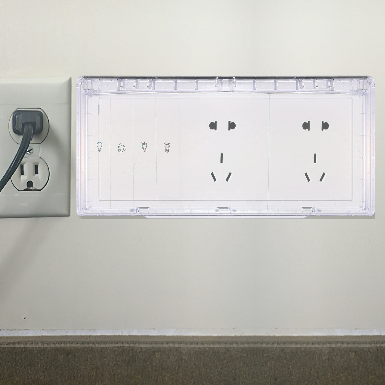 Home Improvement Outlet - 屋外コンセントカバー 防水 3スロットプラグプロテクター 耐候性電気ソケットカバー ホームセンター用