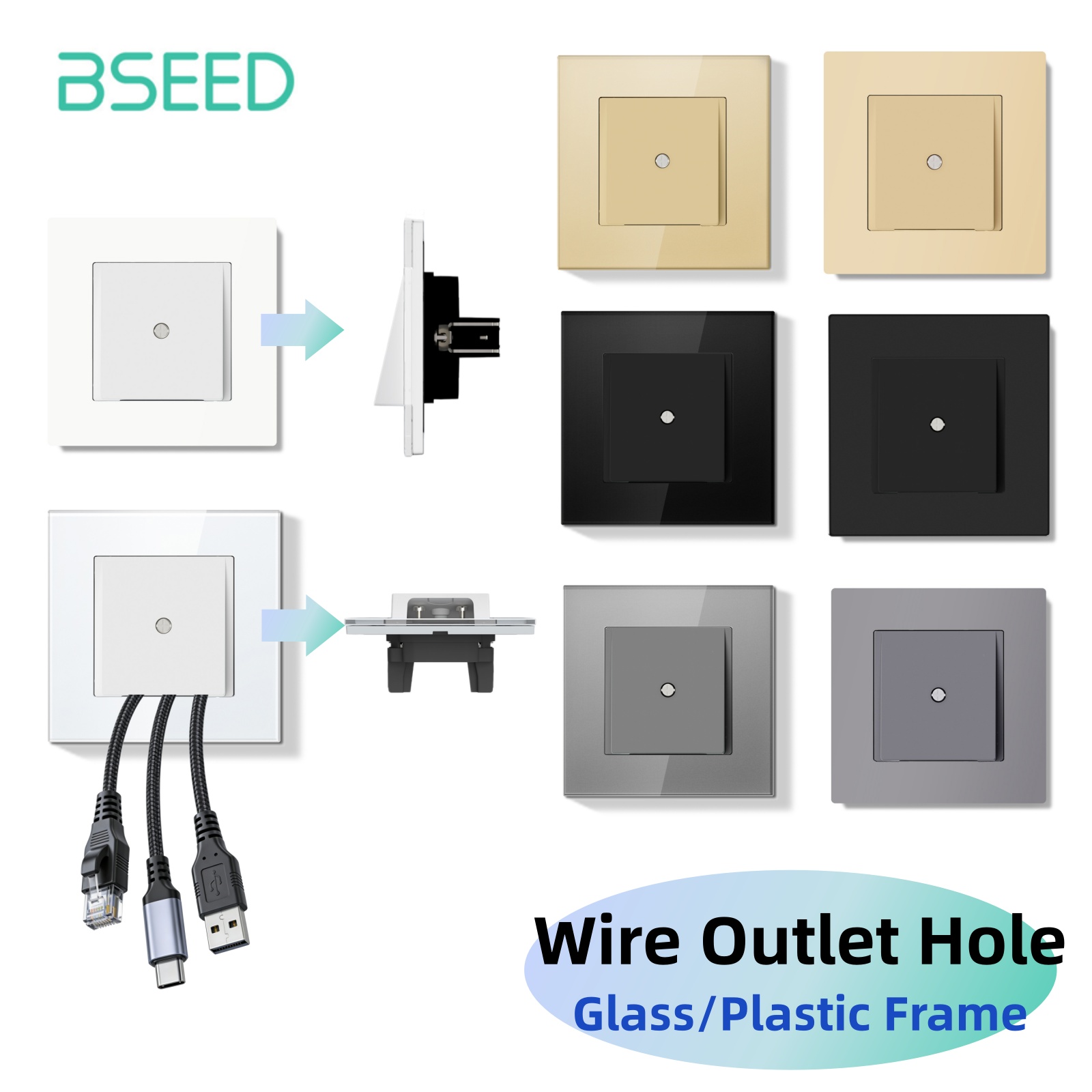 Bseed E Seires 壁配線口装飾カバー コンセント - Home Improvement Outlet のレビューと価格